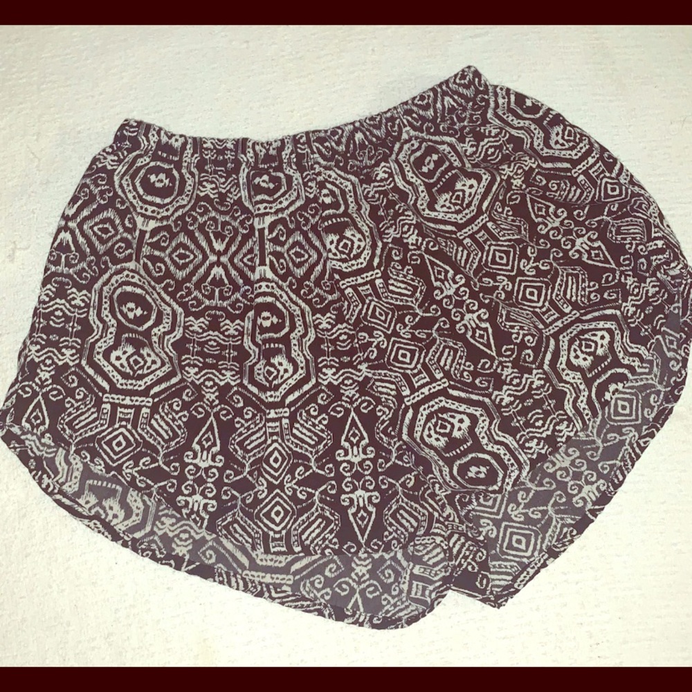 Black Tribal Print Shorts